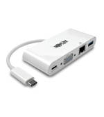 Tripplite Mini dokovací stanice USB-C / VGA,  USB-A, Gbe, nabíjení, bílá