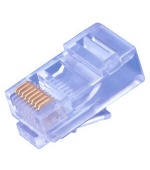 Konektor UTP RJ45 (8p8c), Cat5E, 30µm, drát - 100 ks