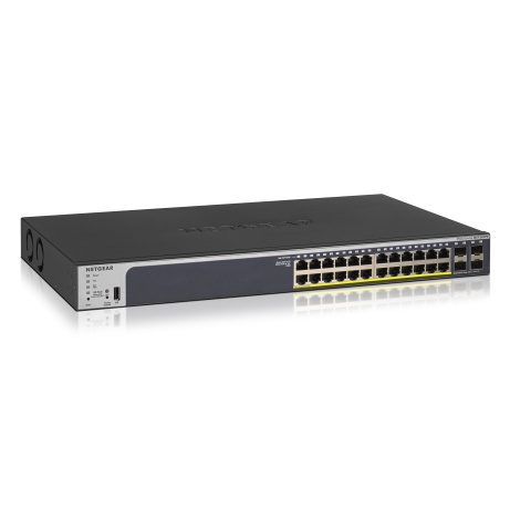 NETGEAR 24-Port Gigabit PoE+ (380W)  SmartManaged Pro Switch with 4 SFP Ports