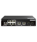 QNAP řízený PoE++ switch QSW-M2106PR-2S2T (6x 2,5GbE RJ45, 2x 10GbE RJ45, 2x 10GbE SFP+, malá šířka)