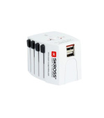 SKROSS cestovní adaptér MUV USB, 2x USB-A, univerzální pro 150 zemí