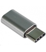 PREMIUMCORD Adaptér USB 3.1 C/male - USB 2.0 Micro-B/female, stříbrný