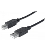 MANHATTAN Kabel USB 2.0 A-B propojovací 1,8m, černý