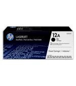 HP 12A Black 2-pack LJ Toner Cart, Q2612AD (2,000 / 2,000 pages)