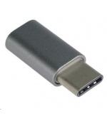 PREMIUMCORD Adaptér USB 3.1 C/male - USB 2.0 Micro-B/female, kovově šedý