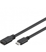 PremiumCord Převodník Prodlužovací kabel USB-C M/F, černý, 1m