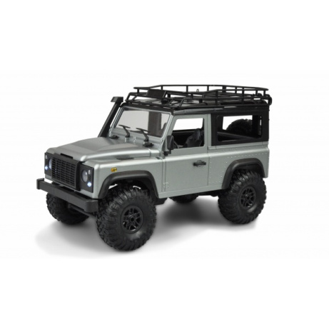 Land Defender ROVER D90 1:12 stříbrná - Plná výbava