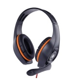 GEMBIRD sluchátka s mikrofonem GHS-05-O, gaming, černo-oranžová, 1x 4-pólový 3,5mm jack