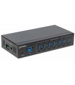 Manhattan hub, 7-portů, USB 3.0 Type-A, černá