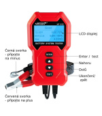 W-Star Tester baterií WSNF512, 12V, zátěžový Test, min a pracovní V, odpor baterie