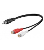 PremiumCord Kabel 1x CINCH male - 2x CINCH female 20cm