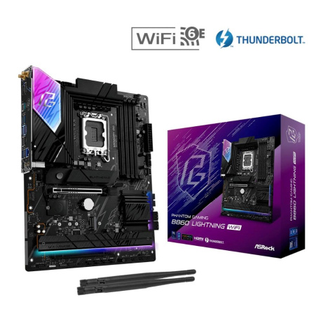 ASRock MB Sc LGA1851 B860 Lightning WiFi, Intel B860, 4xDDR5, 1xThunderbolt, 1xDP, 1xHDMI, WiFi, ATX