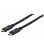 Manhattan USB-C kabel, USB 3.1, Gen 1, USB-C Male na USB-C Male, 5 Gbps, 2m, černá