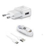 Samsung síťová nabíječka EP-TA200EWE + EP-DG970BWE, USB-C, 15W, bílá - bulk