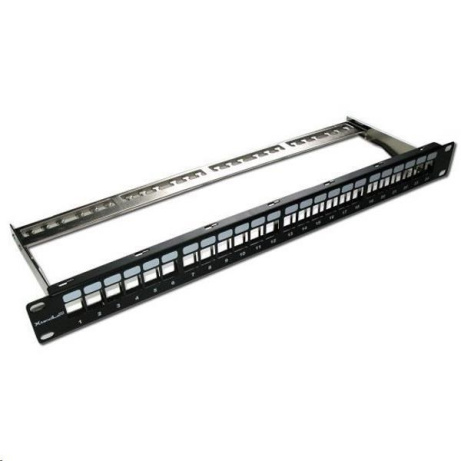 BAZAR - 19" modulární stíněný patch panel XtendLan 24port, černý - Poškozený obal (Komplet)