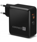 CONNECT IT QUICK CHARGE 3.0 nabíjecí adaptér 2x USB (3,4A), QC 3.0, černý