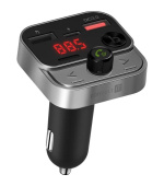 CONNECT IT InCarz Bezdrátový FM transmitter, 2x USB-A + 1x USB-C, Stříbrno-černá