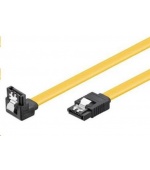 PREMIUMCORD 0,3m SATA 3.0 datový kabel 1.5GBs / 3GBs / 6GBs, kov.západka, 90°