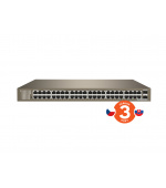 Tenda TEG1050F 48x Gigabit s SFP, 48x RJ45 + 2x SFP, Fanless - bez ventilátorů, Rackmount, VLAN, 6kV