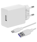 OBAL:ME Cestovní Nabíječka USB-A 10W + USB-A/USB-C Kabel 1m White