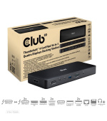 Club3D Dokovací stanice 16v1 Quadra (4) ThunderBolt 4, 2xTB, 3xDP, 2xHDMI, 3xUSB, RJ45, SD-TF Karta, 1xUSB-C, 150W PD