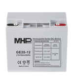 MHPower GE20-12 Gelový akumulátor 12V/20Ah, Terminál T1 - M5, Deep Cycle