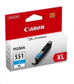 Canon CARTRIDGE CLI-551C XL azurová pro Pixma iP, Pixma iX, Pixma MG a Pixma MX 6850, 725x, 925, 8750 (695 str.)