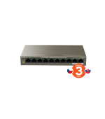 Tenda TEF1110P-8-102W PoE AT switch - 8x PoE 100 Mb/s + 2x Uplink 1 Gb/s, PoE max 102W, fanless,PoE+