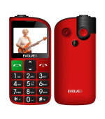 EVOLVEO Mobilní telefon pro seniory s nabíjecím stojánkem EasyPhone FL, červená