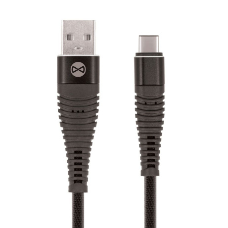 Datový kabel Forever Shark USB/USB-C 1m 2A textilní černý