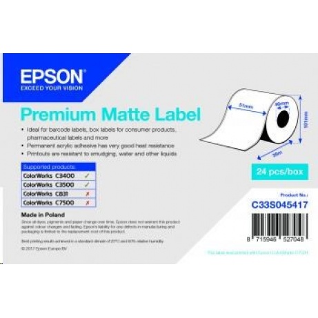 Epson label roll, normal paper, 51mm