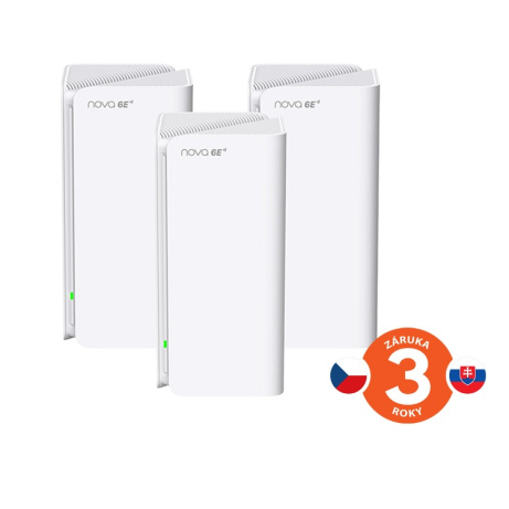 Tenda Nova MX21 Pro (3-pack) WiFi6E AXE5700 Mesh Gigabit system, 9x GLAN/GWAN, WPA3, VPN, CZ app