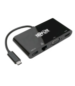 Tripplite Mini dokovací stanice USB-C / HDMI, VGA, USB-A, GbE, HDCP, černá