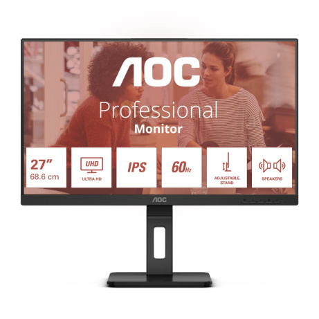 AOC/U27E3UF/27"/IPS/4K UHD/60Hz/4ms/Black/3R