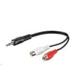 PREMIUMCORD Kabel audio 3,5mm Jack - 2x Cinch 20cm (M/F, stereo)