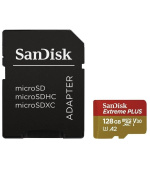 SanDisk micro SDXC karta 128GB Extreme PLUS (200 MB/s Class 10, UHS-I U3 V30) + adaptér