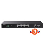 Tenda TEG1120P-16-250W PoE+ Gigabit switch 16x 1Gb/s PoE+ 802.3af/at + 2x SFP + 2x RJ45, 230W, Rack