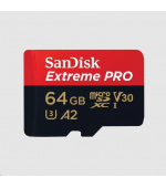 SanDisk micro SDXC karta 64GB Extreme PRO (200 MB/s Class 10, UHS-I U3 V30) + adaptér