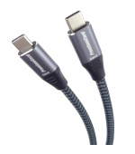 PREMIUMCORD USB-C kabel (USB 3.2 Gen2x2, 5A, 100W, 20Gbit/s) 3m, Šedá