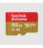 SanDisk micro SDXC karta 512GB Extreme (190 MB/s Class 10, UHS-I U3 V30) + adaptér