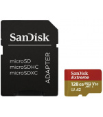 SanDisk micro SDXC karta 128GB Extreme Action Cams and Drones (190 MB/s Class 10, UHS-I U3 V30) + adaptér