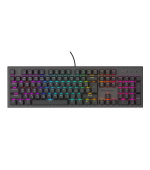 Genesis tichá herní klávesnice THOR 303/RGB/Outemu Peach Silent/Drátová USB/CZ-SK layout/Černá