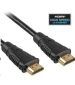 PremiumCord HDMI High Speed + Ethernet kabel, zlacené konektory, 1.5m