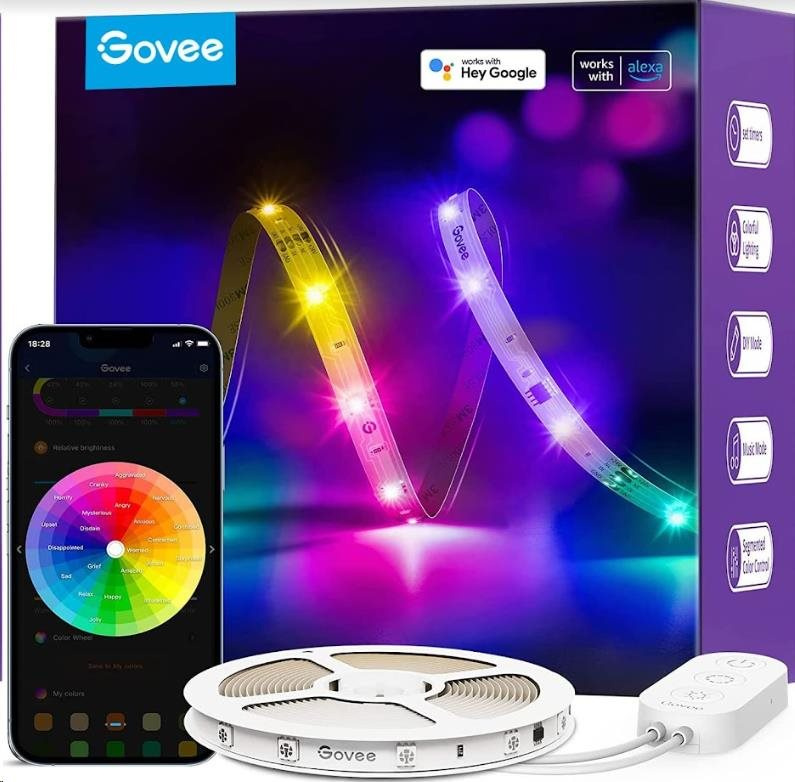 Govee RGBIC Basic Wi-Fi + Bluetooth LED Strip Lights (10 Meter) - BOHEMIA  COMPUTERS