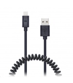 CONNECT IT Wirez Apple Lightning - USB spirálový flexibilní kabel, 1,2 m, černý