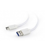 Kabel CABLEXPERT USB 3.0 A - USB-C M/M, 1m, bílý