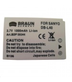 Braun akumulátor SANYO DB-L40, 1200mAh