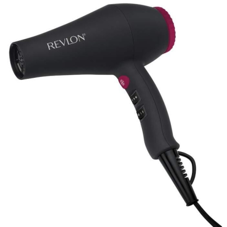 Revlon Smooth Brilliance RVDR5251E fén na vlasy, 2000 W, 2 rychlosti, 3 teploty, 2 nástavce, černý