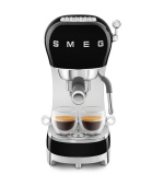 Smeg ECF02BLEU, ruční kávovar na espresso, 1350 W, 15 bar, termoblok, pasivní ohřívač šálků, černý