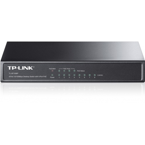 TP-Link TL-SF1008P 8x10/100 (4xPOE) 66W Desktop kovový CCTV Switch